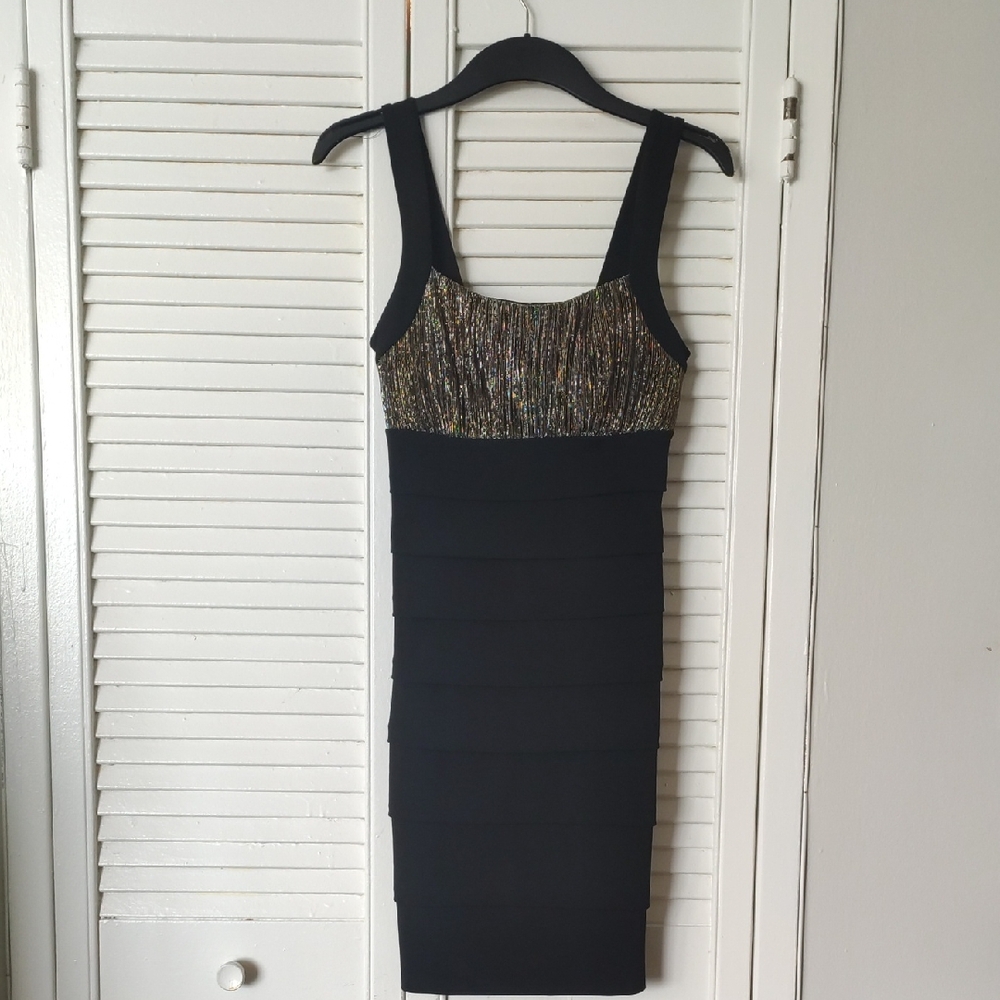 Elegant Black and Gold Women's Dress